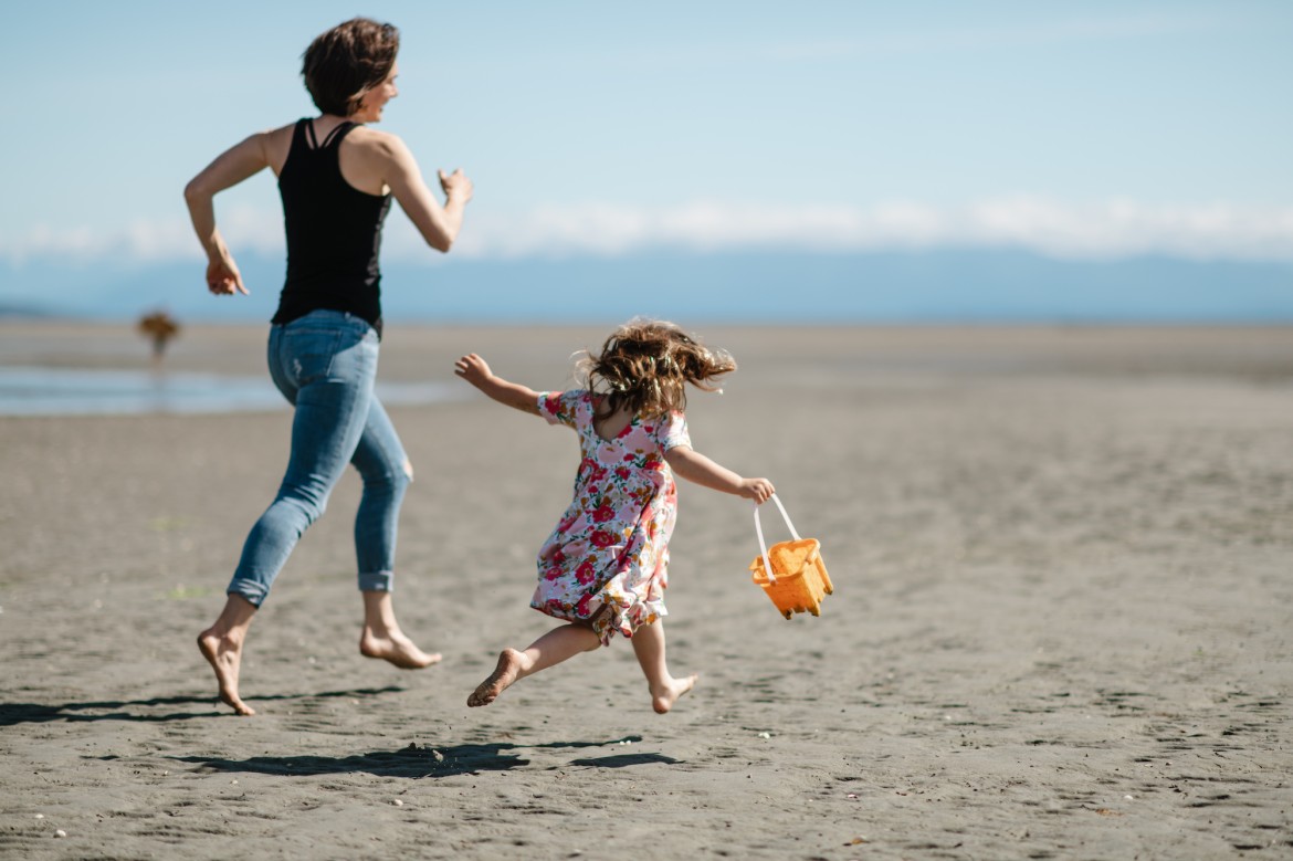 Having fun together on Rathtrevor Beach